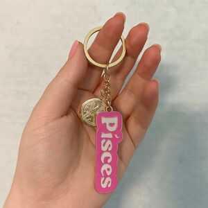 Modern Expressions "Pisces" Pink & Gold 1 Ct Keychain Metal 738537 Gift Zodiac